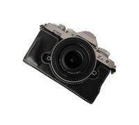 (Black) For Nikon Z Fc Buffalo Texture PU Leather Bottom Case Half Body Camera Cover with Battery Opening