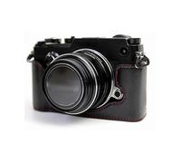 (Black) For Olympus PEN-F Digital Camera Genuine Real Leather Protector Half Case Grip fp