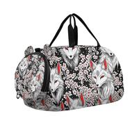 Black Fox - Borsone da palestra giapponese con scomparto per scarpe, grande capacità, borsa sportiva da viaggio, per pratica scolastica, sport, viaggi