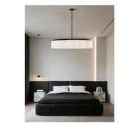 Black Frame Marble Ceiling Pendant Light Led Dimmable Fixture, Elegant Luxury Stone Lamps For Living Room Bedroom