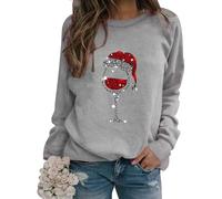 Black Friday Felpa Donna Babbo Natale Curvy 2024 Maglione Donna Natalizio Casual Pullover da Natale Babbo Sweatshirt Natalizi Manica Lunga Pullover Natalizio Donna Leggera Renna Maglia di Natale