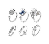 Black Friday6 Anxiety Ring Women's Adjustable Split Ring Set Rotating Ring Ring Suitable Compatible Anxiety