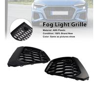 Black Front Honeycomb Fog Light Grill Cover Per Audi A3 S-line 2021-23