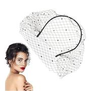Black Funeral Veil Headpiece, Trendy Headpiece, Comfortable Hairstyling Accessory for Masquerade, Vintage Veil Bridal Hairband for Women Balls Bridal Wedding Tea Party Business Trip