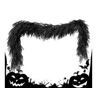 Black Garland for Mantle - 5.9ft Artificial Halloween Fireplace Garland