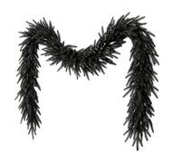 Black Garland for Mantle - 5.9ft Artificial Halloween Fireplace Garland