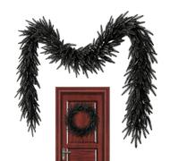 Black Garland for Mantle - 5.9ft Artificial Halloween Fireplace Garland