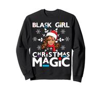 Black Girl Christmas Magic Melanie Donne Pelle Marrone Ragazza Felpa