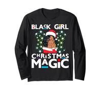 Black Girl Christmas Magic Melanie Donne Pelle Marrone Ragazze Maglia a Manica