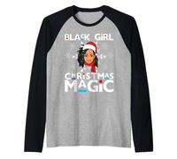 Black Girl Christmas Magic Melanie Donne Pelle Marrone Ragazze Maglia con Maniche Raglan