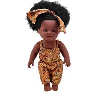 Black Girl Doll African American Baby Play Dolls da 12 Pollici Curly Hair Brown for Kids Birthday Baby Play Dolls