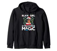 Black Girl Magic Melanin Mrs Claus - Parrucca a caschetto riccia con Pizzo Frontale Felpa con Cappuccio