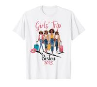 Black Girls Trip Boston 2025 Vacanza Compleanno Melanina Queen Maglietta