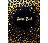 Black & Gold Cheetah Print Hardcover Guest Book - Chic Animal Print Sign-In Book for Any Occasion Party, Wedding, Birthday, Graduation, or Baby ... and metallic gold cheetah print design