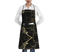 Black Gold Marble Grembiule Uomo Impermeabile Grembiule Cucina Regolabile Grembiuli Da Cuoco Per Lavoro Pittura Papa 52X72Cm