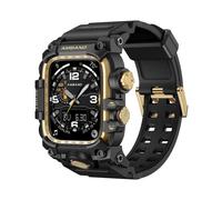 (Black Gold, Multicolor) AMBAND For Apple Watch Ultra 49mm Bump Proof TPU Watch Strap with Integrated Watch Case - Black