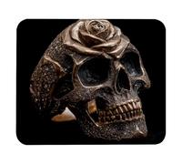 Black Gold Rose Skull (6) Tappetino Mouse Liscio Tappetini per Il Mouse Confortevole Mousemat per Pc Ufficio Lavoro 25X30Cm