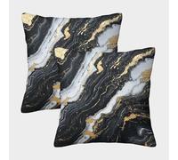 Black Gold Swirl-modern Abstract Design Federe Cuscini Per Divano Decorative Art Fodere Per Cuscini Confezione Da 2 Moderno Sedia Camera Da Letto 40x40cm