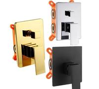 Black Golden Brass Shower Faucet Mixing Valve 1-2-3 Ways Concealed Embedded Box Brass Concealed Valve Wall Mount(1 way chrome)