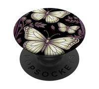 Black Gothic Dark Butterfly Goth Purple Yellow Butterflies PopSockets PopGrip Adesivo