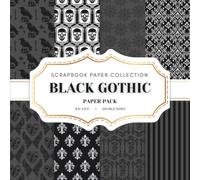 Black Gothic Scrapbook Paper Collection: 10 Double-Sided Sheets, 8.5 x 8.5 Craft Paper for Scrapbooking, Junk Journaling, Crafting, and More