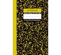 Black & Green Yellow Marble School Notebook - Grid, 96 Pages, 5.5" x 8.5", Soft Matte Cover: For schoolwork, math, science, creative projects, and daily planning