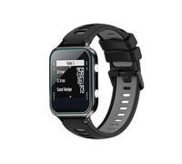 (Black Grey) For Garmin Approach S20 Two Color Silicone Replacement Watch Band -YT4