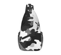 Black Grey White Camo Borsa Tracolla Regolabile Zaino Monospalla Antifurto Borsa Da Petto Per Sport Uomo Vacanza