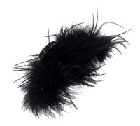 Black Hair Clips - Artificiale Ostrich 10 cm | Large Thick Hair Claw Clip