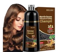 Black Hair Dye 3 in 1 Shampoo, shampoo istantaneo per capelli neri, shampoo istantaneo per capelli neri, shampoo colorato per uomini e donne (500 ml marrone)