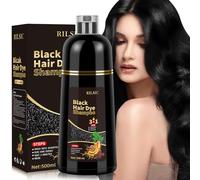 Black Hair Dye Shampoo 3 in 1, colore nero, per capelli grigi, shampoo istantaneo, colore nero, per capelli (500 ml) (nero)