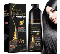 Black Hair Dye Shampoo 3 in 1, colore nero, shampoo per capelli contro i capelli grigi, colore semi-permanente per uomini e donne (500 ml)