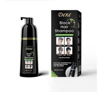 Black Hair Dye Shampoo 3 in 1, Herbal Plant Semi Permanent Hair Color Shampoo Grey Cover, Black Hair Shampoo for Men & Women 400 ml, nero (nero, 400 ml)