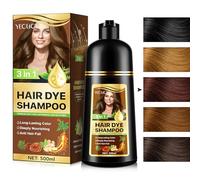 Black Hair Dye Shampoo 3 in 1, Shampoo Tintura Capelli Neri Istantanea, Brown Hair Dye Shampoos Istantaneo copertura naturale per capelli grigi per Uomini e Donne - 500ML(Marrone castagna)