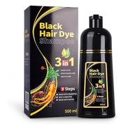 Black Hair Dye Shampoo nero 3 in 1 per uomini e donne 500 ml shampoo colorante per capelli contro i capelli grigi naturale colore nero pulisce e nutre in 15-20 minuti