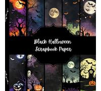 Black Halloween Scrapbook Paper, Spooky Junk Journal Paper, Creepy Decorative Paper, DIY Projects, Origami, Collage Sheets, Decoupage Paper, 10 Designs, Double SIded