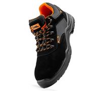 BLACK HAMMER Calzado Deportivo de Seguridad S1P SRC con Puntera Ultraligera de conglomerado Zapatos de Trabajo al Tobillo de Senderismo con Suelas centrales de Kevlar 1557 (43 EU)