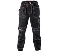 BLACK HAMMER Pantaloni da Lavoro Uomo Ideali per Costruzione Trekking con Tasche per Ginocchiere Stile Cargo Abbigliamento vestibilità Rilassata Chiusura a Cerniera Zilla Nero (36W / 31 Regular)
