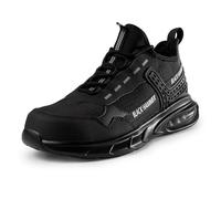 BLACK HAMMER Scarpe da Ginnastica Antinfortunistiche da Uomo Scarpe da Lavoro Calzature da Costruzione Antiscivolo Puntale in Acciaio e Protezione dell'intersuola Supporto per Caviglia 5599 (45 EU)