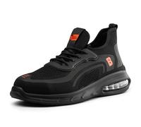 Black Hammer Scarpe da Lavoro da Uomo Punta in Acciaio - Formatori per la sicurezza Leggere & Traspirante S1P SRC - Calzature Resistenti per Magazzino e Utilità - Resistente alle Forature 3000 (43 EU)