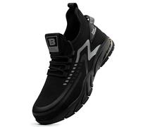 BLACK HAMMER Scarpe da Lavoro Uomo con Punta in Acciaio, Formatori Professionali per la Sicurezza, Intersuola per Impieghi Gravosi, Leggero, Progettato per Stile e Comfort S1P SRC Nero 2200 (43 EU)