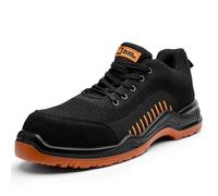 BLACK HAMMER Scarpe da Uomo di Sicurezza Flynit Senza Metallo S1P SRC Ultra Leggere con Punte Composite Suole Interne in Kevlar Senza Hiker 2222 (39 EU, Arancio)
