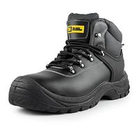 BLACK HAMMER Scarponi Antinfortunistici con Punta in Acciaio da Uomo Scarpe da Lavoro Robuste in Pelle Calzature Leggere S3 SRC 1700 Nero (44 EU)