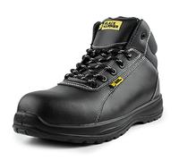 BLACK HAMMER Scarponi Antinfortunistici in Pelle da Uomo S3 SRC Punta in Composito Calzature Leggere Kevlar Senza Metallo Lavoro Escursioni 1500 Nero (44 EU)