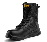 BLACK HAMMER Stivali da Lavoro Tattici Uomo Militari Uomo Resistente all'acqua Leggeri Punta e Intersuola in Acciaio Supporto alla Caviglia Ideali per Esercito e Combattimento S3 SRC 6666 (48 EU)