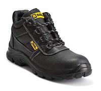 BLACK HAMMER Stivali Maschili in Pelle Scarpe Antinfortunistiche Impermeabili S3 SRC Scarpe da Lavoro in Pelle con Punta in Ferro 1007 (45 EU)