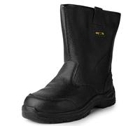 BLACK HAMMER Stivali Rigger da Uomo Scarpe da lavoro antinfortunistiche Ideale per i professionisti del magazzino Resistente all'Acqua Comodi per Uso Quotidiano e Attività all'Aperto S3 Iron (45 EU)