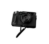 (Black) Handcrafted Genuine Leather Half Case for Fujifilm X100VI - Easy Battery Access & Tripod Compatible