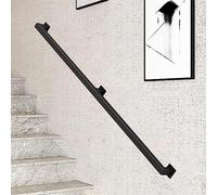 Black Handrail for Stairs, Staircase Banister Hand Rails for Steps or Stairs, Staircase Railing Metal Wrought Iron Wall Support Rod, Grab Rail Modern Decorations(9ft/270cm)