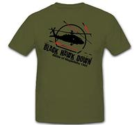 Black Hawk Down Battle of mogadiscio 1933 Somalia elicotteri da battaglia elicotteri dell'esercito degli Stati Uniti - T-shirt #8720 oliva Large
